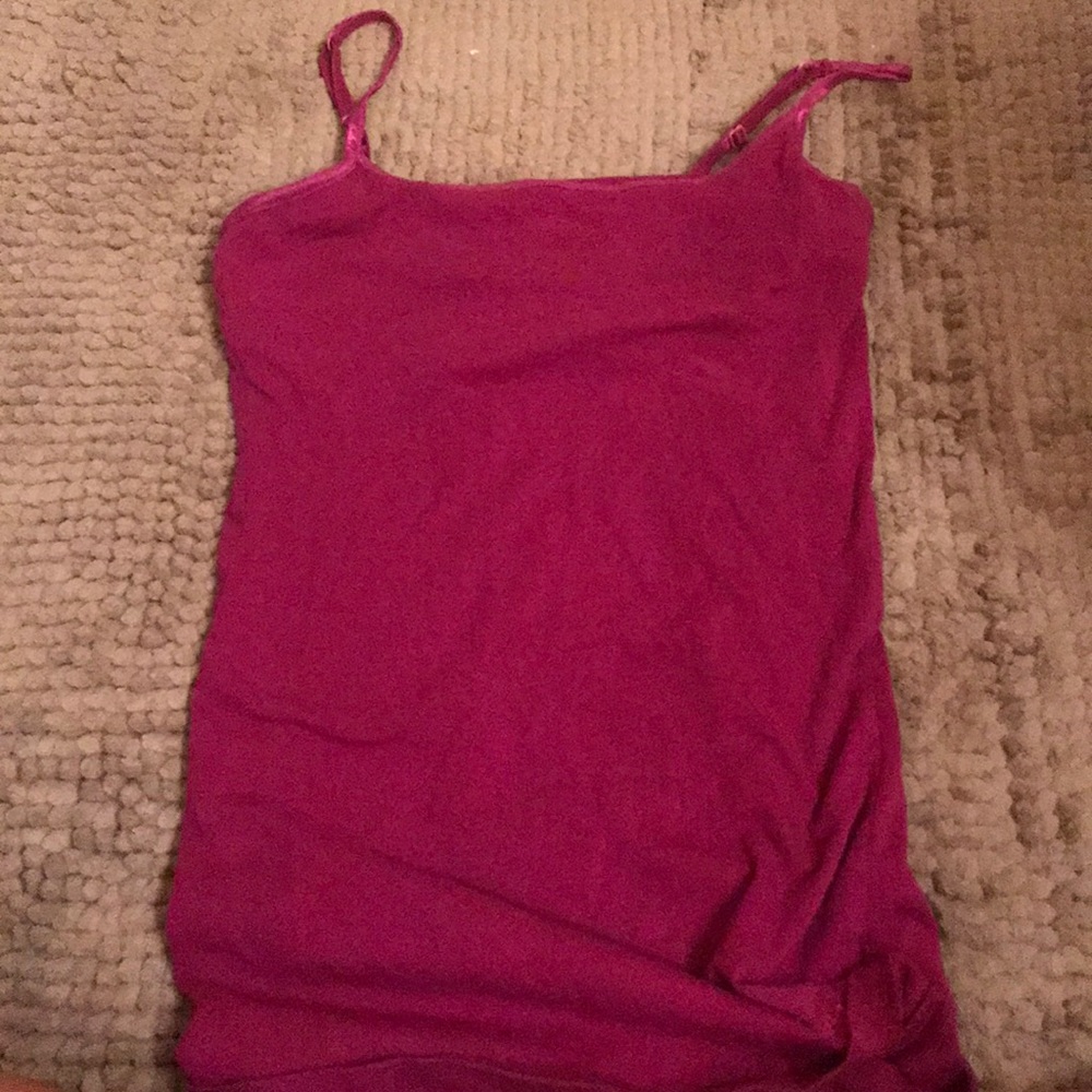 pink cami with built in bra